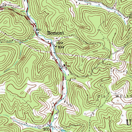 Topographic Map of H E White Elementary School, WV