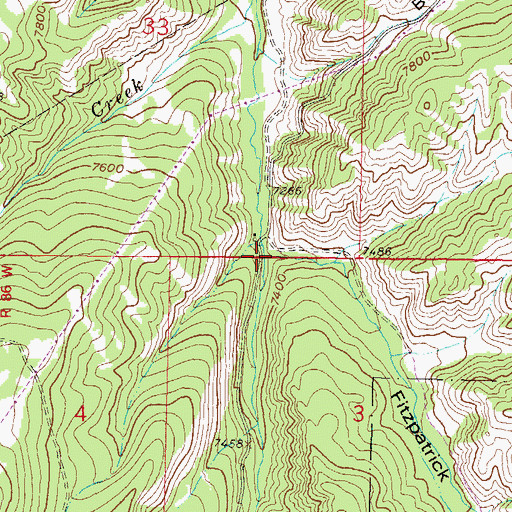 Topographic Map of Fitzpatrick Gulch, CO