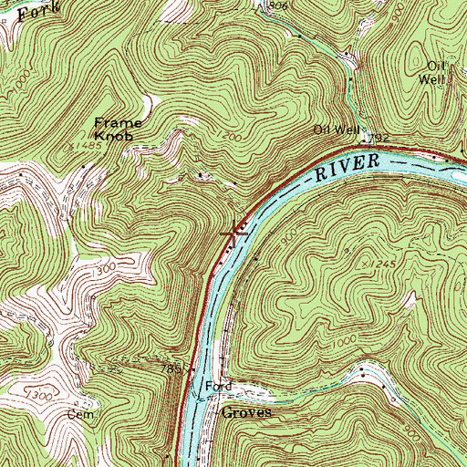 Topographic Map of Ira, WV