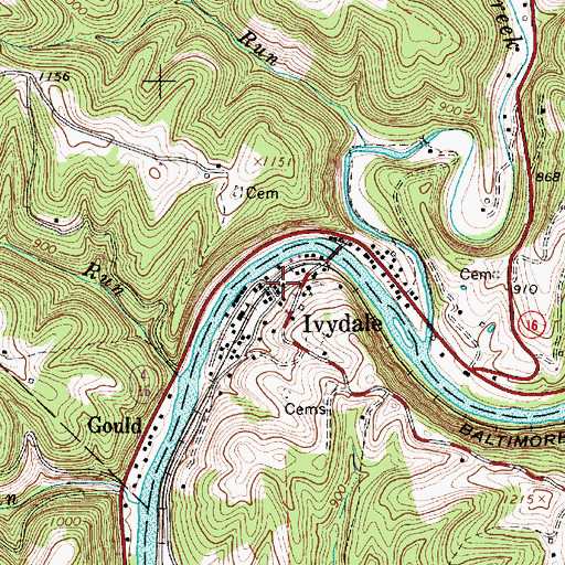 Topographic Map of Ivydale Baptist Church, WV