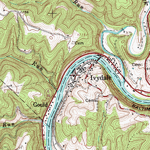 Topographic Map of Ivydale Elementary School (historical), WV