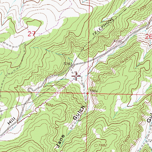 Topographic Map of Mary Jane Gulch, CO