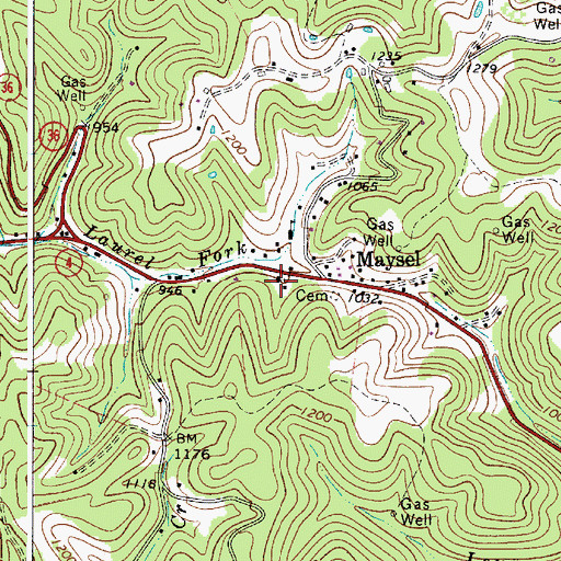 Topographic Map of Maysel Missionary Baptist Church, WV