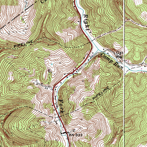 Topographic Map of Wallback Post Office, WV