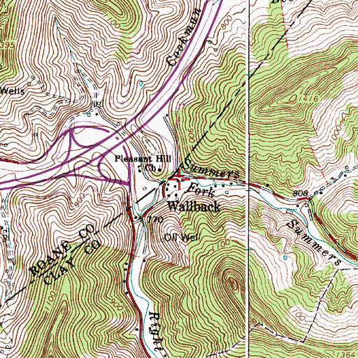 Topographic Map of Wallback United Methodist Church, WV