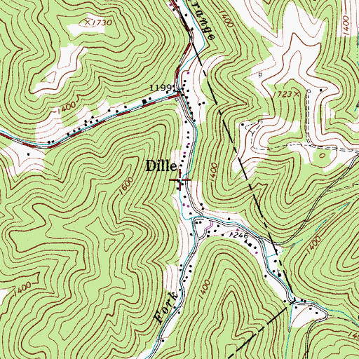 Topographic Map of Big Union Baptist Church, WV
