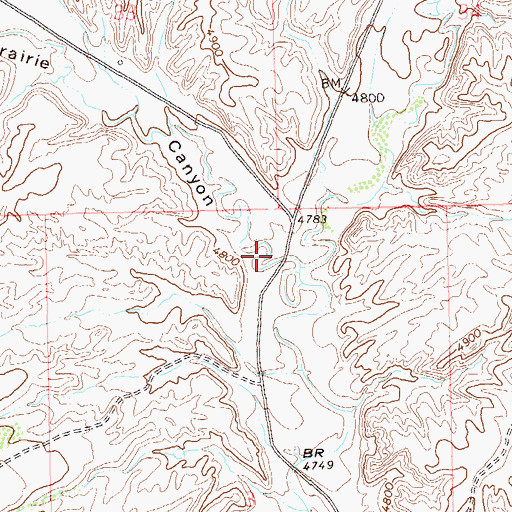 Topographic Map of Prairie Canyon, CO