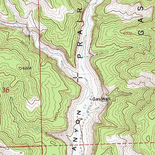 Topographic Map of Cottonwood Canyon, CO