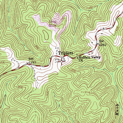Topographic Map of Triplett School (historical), WV