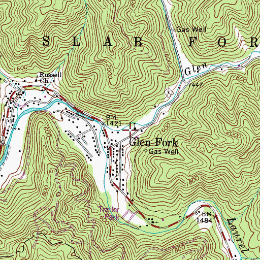 Topographic Map of Glen Fork Elementary and Middle School, WV