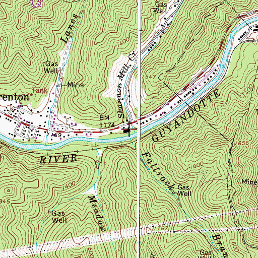 Topographic Map of Guyan Valley Special Ed Center (historical), WV