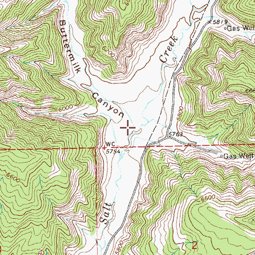 Topographic Map of Buttermilk Canyon, CO