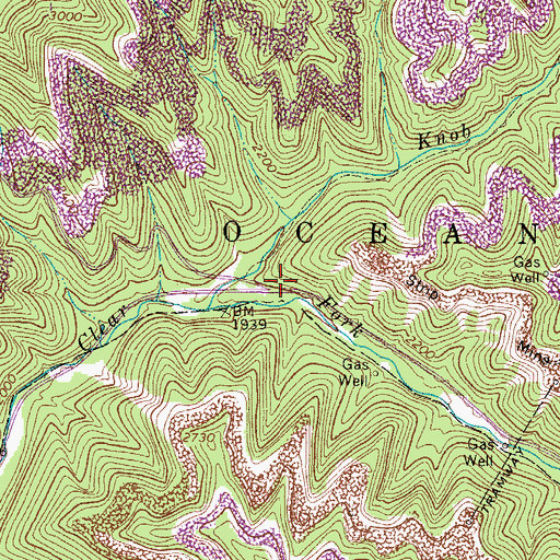 Topographic Map of Knob Fork School (historical), WV