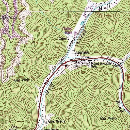 Topographic Map of Lacoma Baptist Church, WV