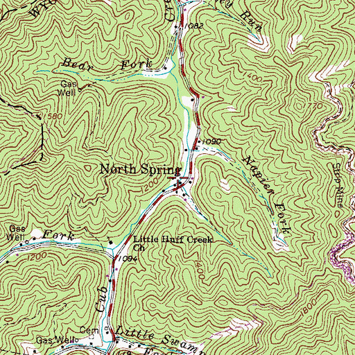 Topographic Map of North Spring Post Office, WV