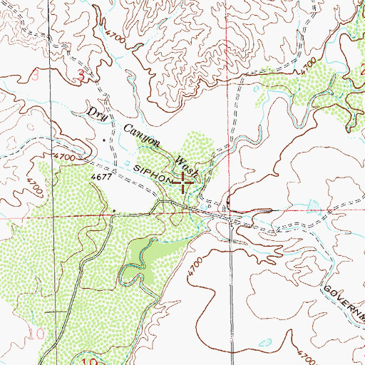 Topographic Map of Dry Canyon Wash, CO