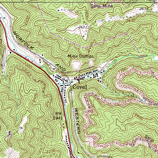 Topographic Map of Covel Missionary Baptist Church, WV