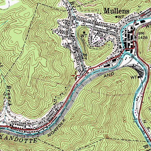 Topographic Map of First Baptist Church, WV