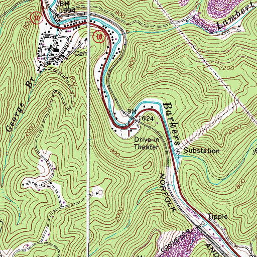 Topographic Map of Herndon Consolidated Elementary and Middle School, WV