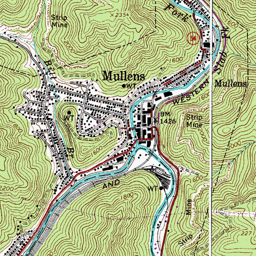 Topographic Map of Highland Avenue Baptist Church, WV