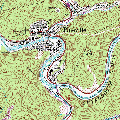Topographic Map of Holy Cross Catholic Church, WV