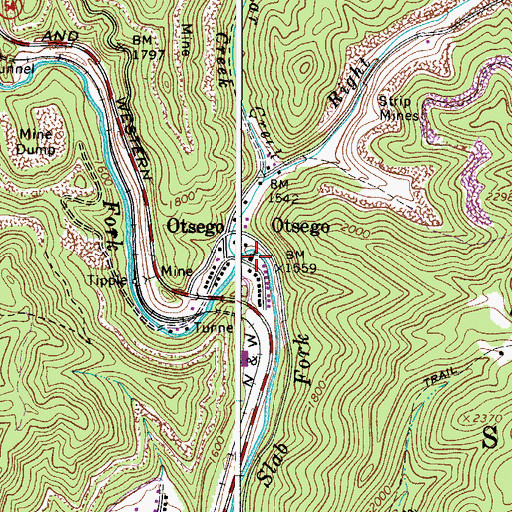 Topographic Map of Otsego Bible Chapel, WV