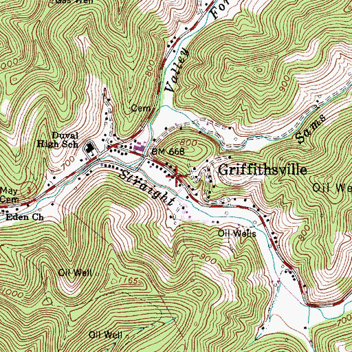 Topographic Map of Church of Christ, WV