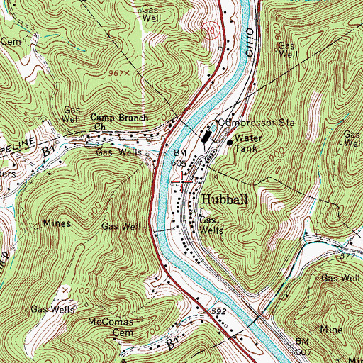 Topographic Map of Church of God, WV
