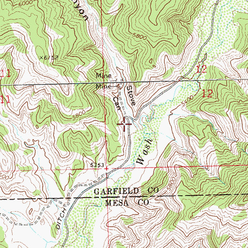 Topographic Map of Stove Canyon, CO