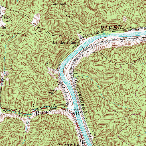 Topographic Map of Eden Park (historical), WV