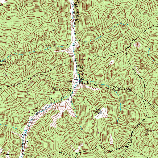 Topographic Map of Fourteen (historical), WV