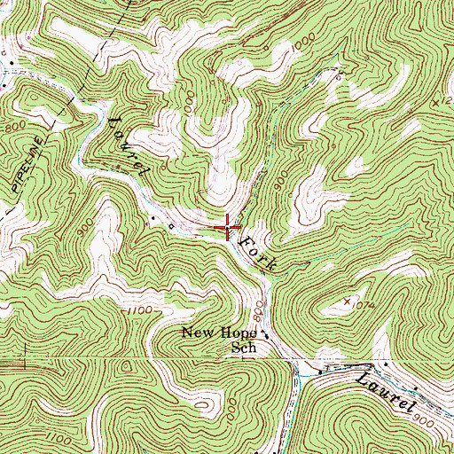 Topographic Map of Hilbert Wildlife Management Area, WV