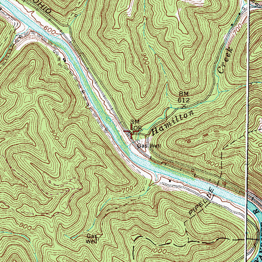 Topographic Map of Lattin (historical), WV
