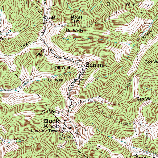 Topographic Map of Sandy Gap Church of God, WV