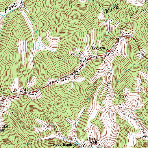Topographic Map of Sumerco Post Office, WV