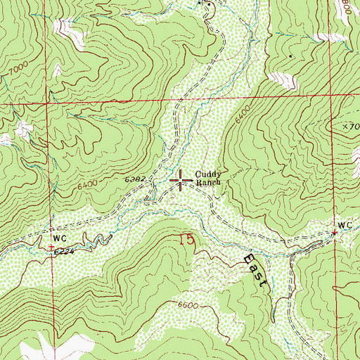 Topographic Map of Cuddy Ranch, CO
