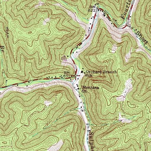 Topographic Map of Wewanta, WV