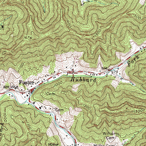 Topographic Map of Foster Post Office, WV