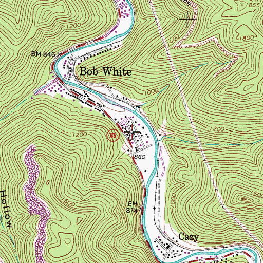 Topographic Map of Jackson, WV