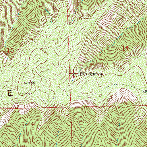 Topographic Map of Big Spring, CO