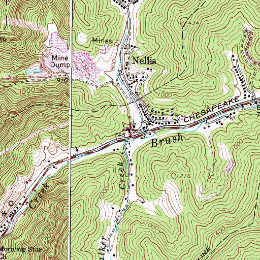 Topographic Map of Nellis Elementary School, WV