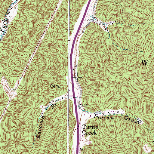 Topographic Map of Olive Branch Missionary Baptist Church (historical), WV