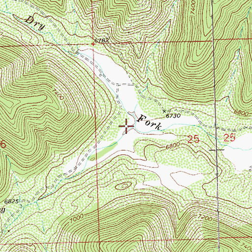 Topographic Map of Middle Dry Fork, CO