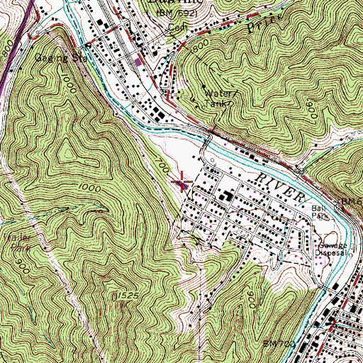 Topographic Map of Scott High School, WV