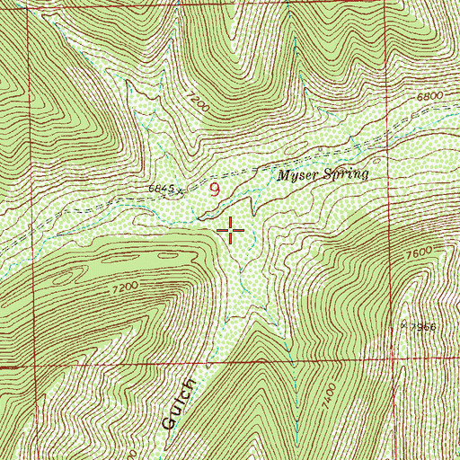 Topographic Map of Myser Gulch, CO