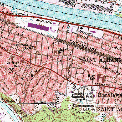 Topographic Map of Abney Street Church of God, WV