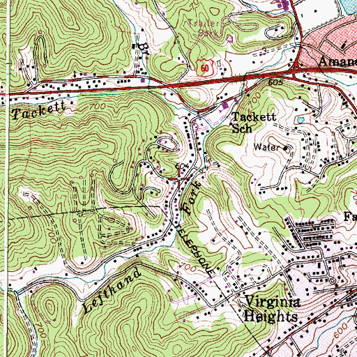 Topographic Map of Arborland Acres, WV