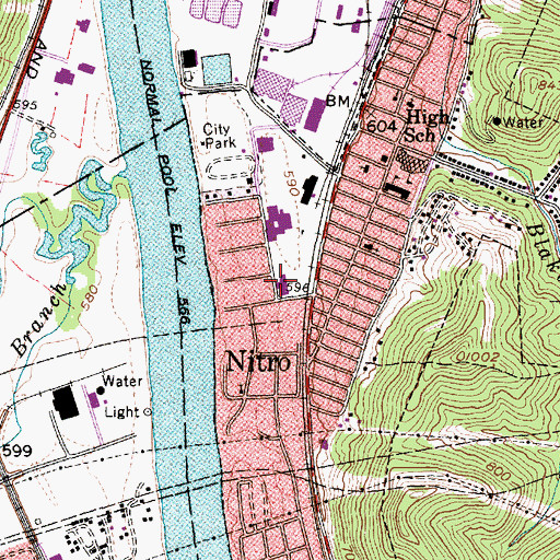Topographic Map of Baker Elementary School (historical), WV