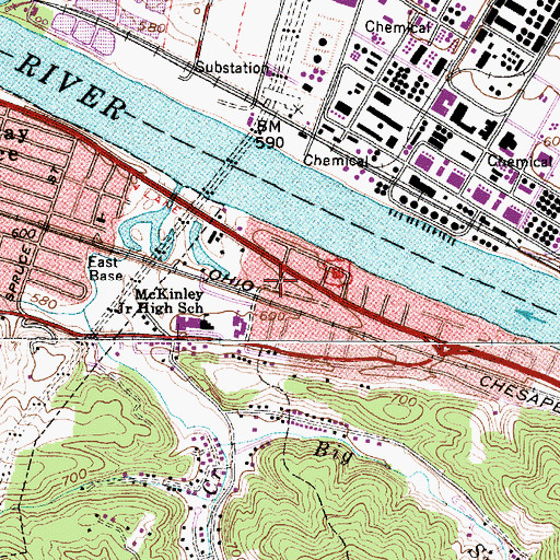 Topographic Map of Baker Park, WV