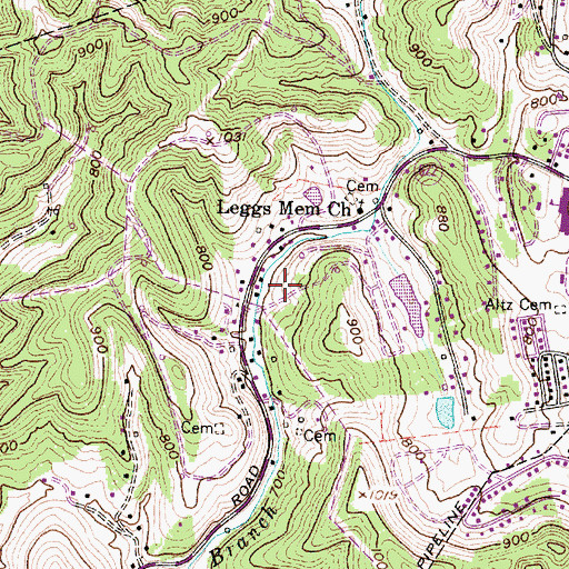 Topographic Map of Brush School (historical), WV